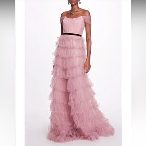 Marchesa gown pink size 4 has been altered in length I am 5’1’ worn one time